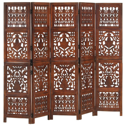 Cloison De Séparation 3 Panneaux 120X165 Cm Bois Manguier