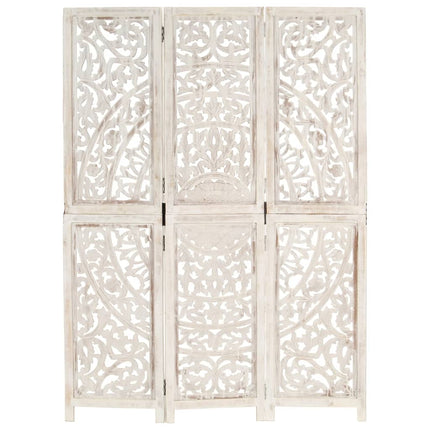 Cloison De Séparation 3 Panneaux 120X165 Cm Bois Manguier