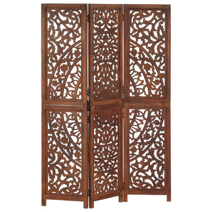Cloison De Séparation 3 Panneaux 120X165 Cm Bois Manguier