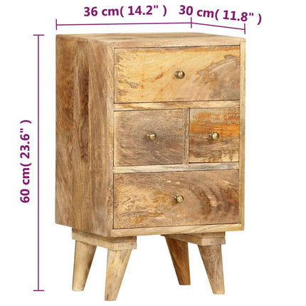 Table De Chevet 36 X 30 X 60 Cm Bois De Manguier Massif