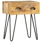 Table De Chevet 40 X 30 X 50 Cm Bois De Manguier Massif