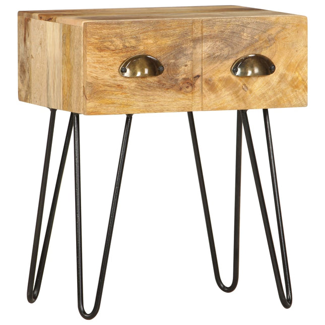 Table De Chevet 40 X 30 X 50 Cm Bois De Manguier Massif