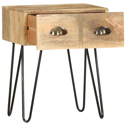 Table De Chevet 40 X 30 X 50 Cm Bois De Manguier Massif