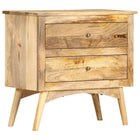 Table De Chevet 65 X 35 X 60 Cm Bois De Manguier Massif