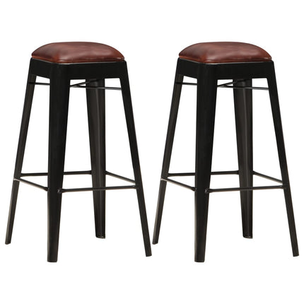 Tabourets De Bar Lot De 2 Cuir Véritable