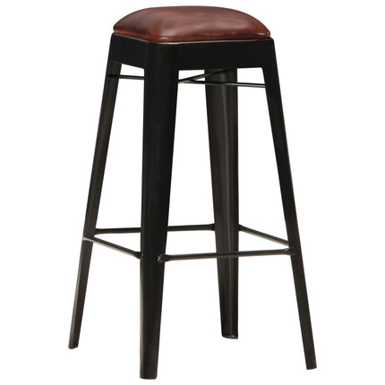 Tabourets De Bar Lot De 2 Cuir Véritable