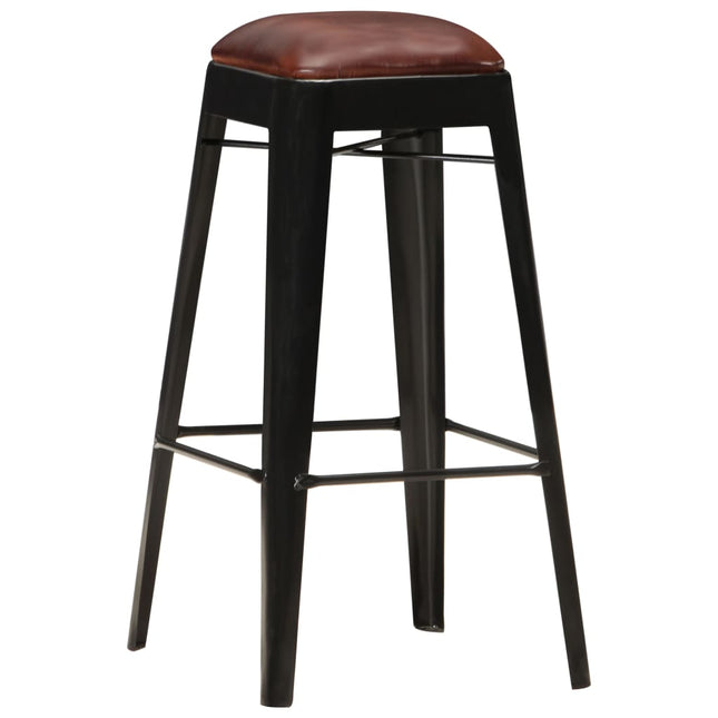Tabourets De Bar Lot De 2 Cuir Véritable