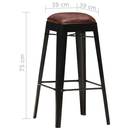 Tabourets De Bar Lot De 2 Cuir Véritable