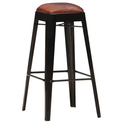 Tabourets De Bar Lot De 2 Cuir Véritable