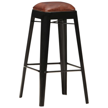 Tabourets De Bar Lot De 2 Cuir Véritable