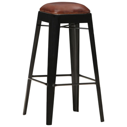 Tabourets De Bar Lot De 2 Cuir Véritable