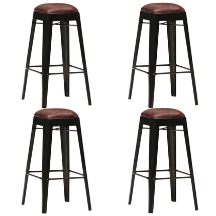 Tabourets De Bar Lot De 2 Cuir Véritable