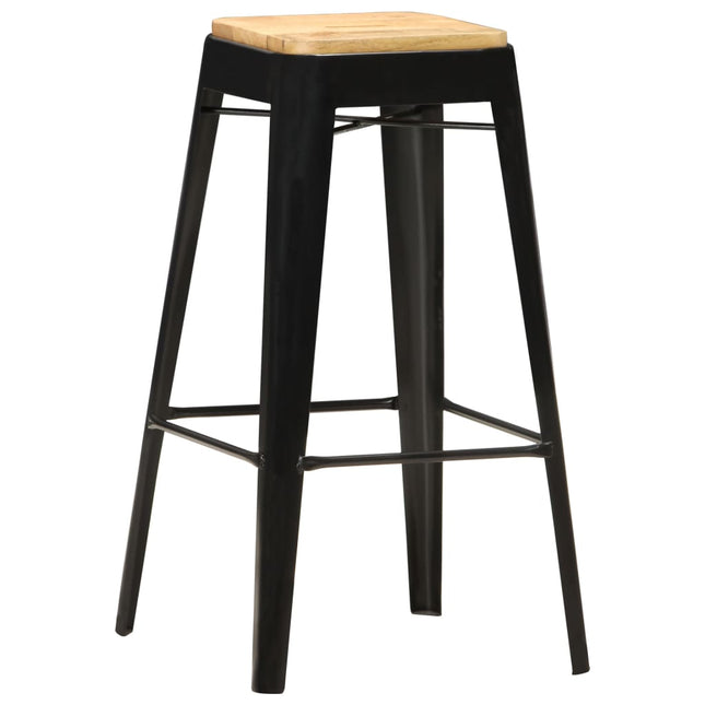 Tabourets De Bar Lot De 2 Bois De Manguier Massif
