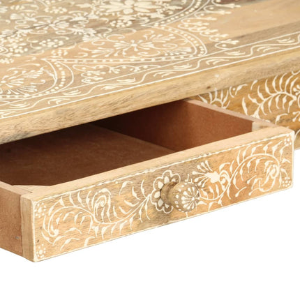 Table Basse Peinte À Main 110X50X45 Cm Bois De Manguier Massif