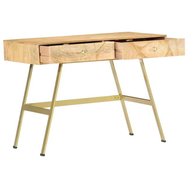 Bureau Avec Tiroirs 100X55X75 Cm Bois Solide De Manguier