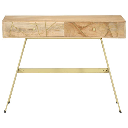 Bureau Avec Tiroirs 100X55X75 Cm Bois Solide De Manguier