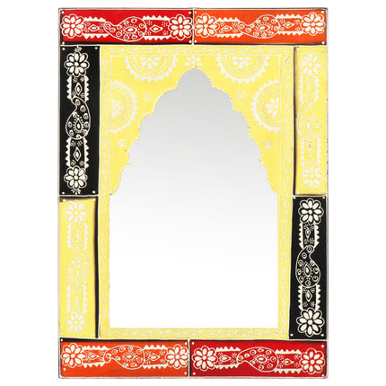 Miroir Peint À La Main 40X55 Cm Bois De Manguier Solide