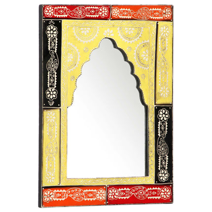 Miroir Peint À La Main 40X55 Cm Bois De Manguier Solide