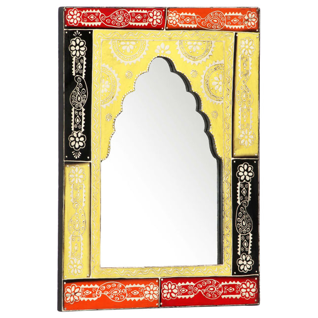Miroir Peint À La Main 40X55 Cm Bois De Manguier Solide