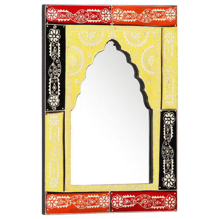 Miroir Peint À La Main 40X55 Cm Bois De Manguier Solide