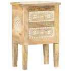 Table De Chevet Peinte À La Main 40X30X60 Cm Bois De Manguier