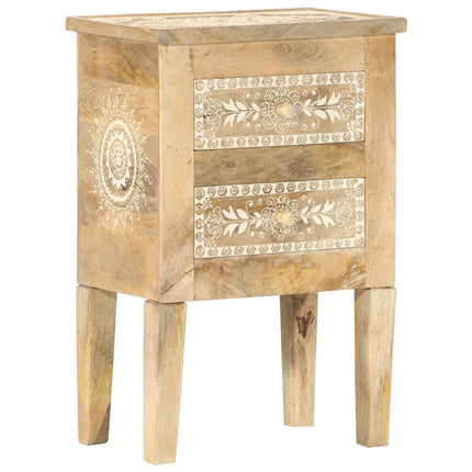 Table De Chevet Peinte À La Main 40X30X60 Cm Bois De Manguier