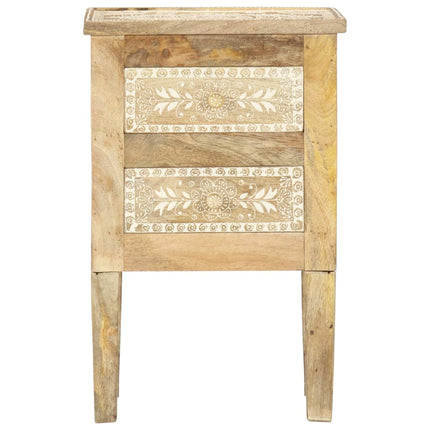 Table De Chevet Peinte À La Main 40X30X60 Cm Bois De Manguier