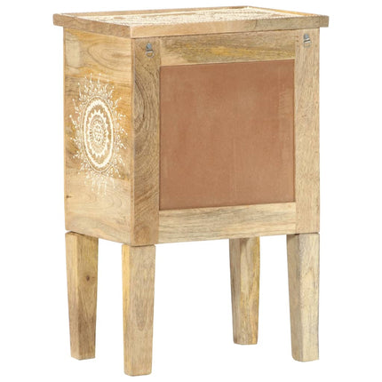 Table De Chevet Peinte À La Main 40X30X60 Cm Bois De Manguier