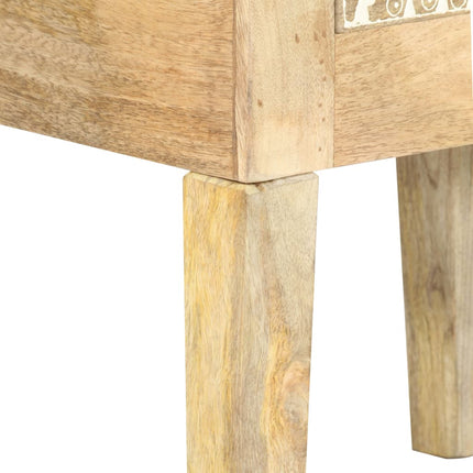 Table De Chevet Peinte À La Main 40X30X60 Cm Bois De Manguier