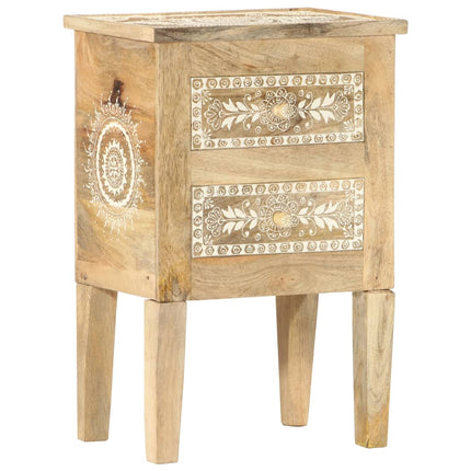 Table De Chevet Peinte À La Main 40X30X60 Cm Bois De Manguier