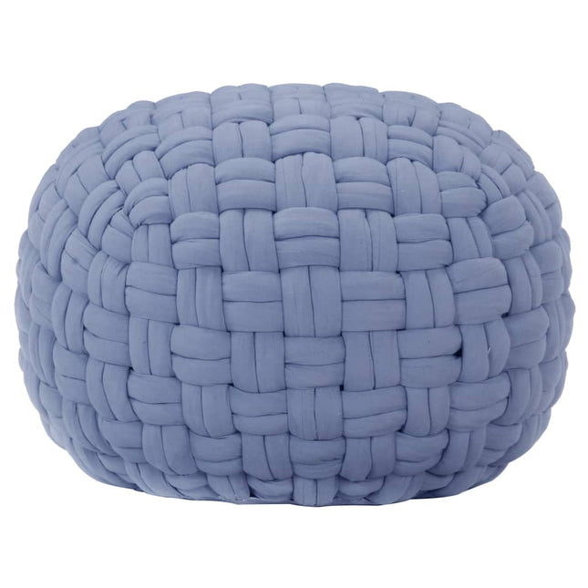 Pouf Design Tressé 50X35 Cm Coton