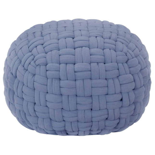 Pouf Design Tressé 50X35 Cm Coton