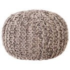 Pouf Tricoté À La Main 50X35Cm Tissu Aspect De Laine