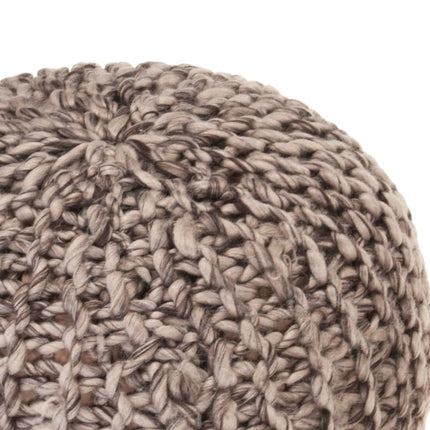 Pouf Tricoté À La Main 50X35Cm Tissu Aspect De Laine