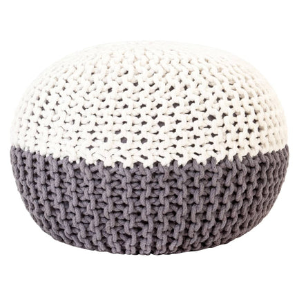 Pouf Tricoté À La Main 50 X 35 Cm Coton