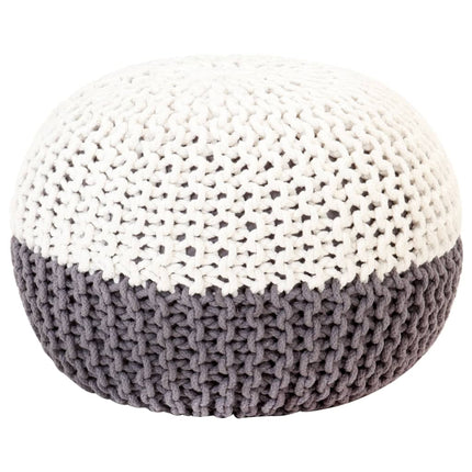 Pouf Tricoté À La Main 50 X 35 Cm Coton