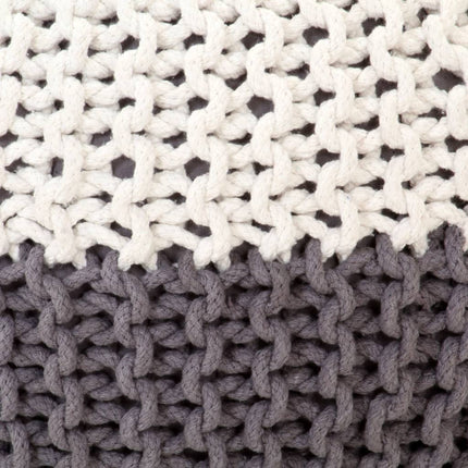 Pouf Tricoté À La Main 50 X 35 Cm Coton