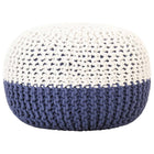 Pouf Tricoté À La Main 50 X 35 Cm Coton