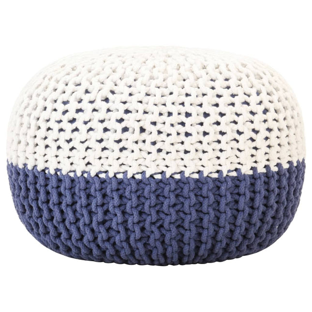 Pouf Tricoté À La Main 50 X 35 Cm Coton