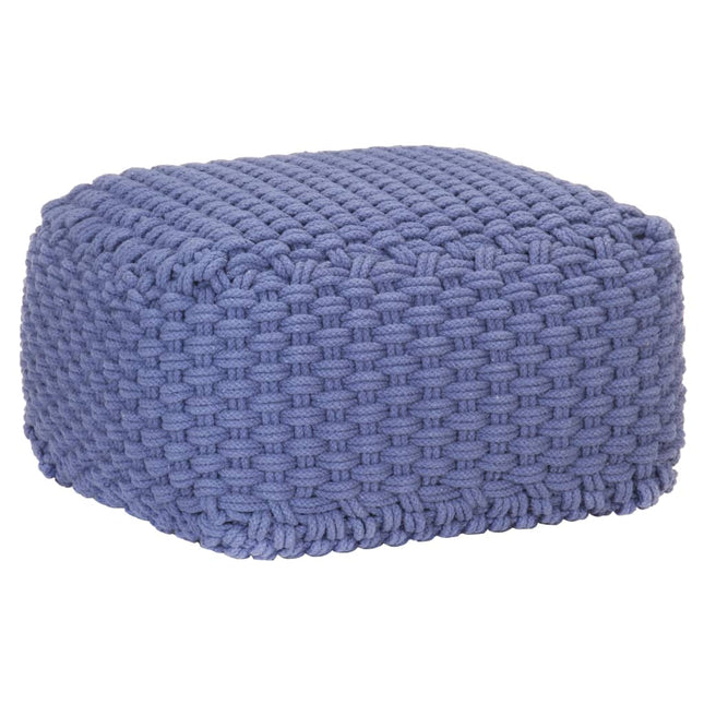 Pouf Tricoté À La Main 50X50X30 Cm Coton
