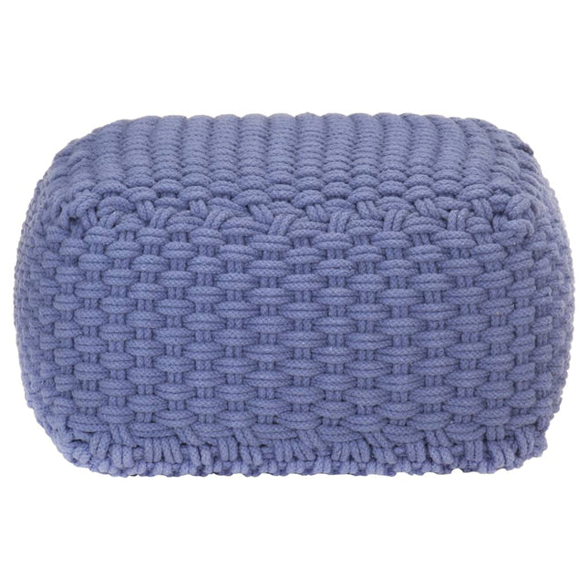 Pouf Tricoté À La Main 50X50X30 Cm Coton