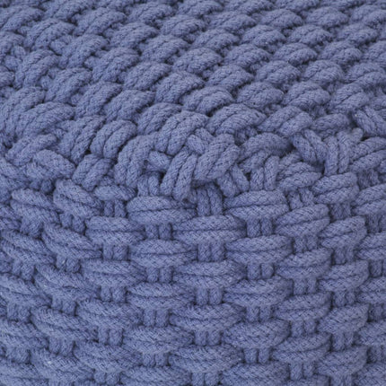 Pouf Tricoté À La Main 50X50X30 Cm Coton