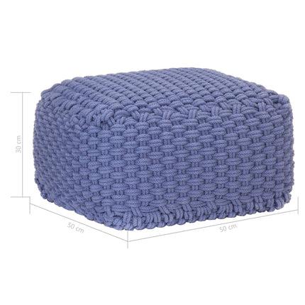 Pouf Tricoté À La Main 50X50X30 Cm Coton