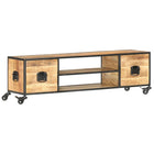 Meuble Tv 130X30X39 Cm Bois Massif De Manguier