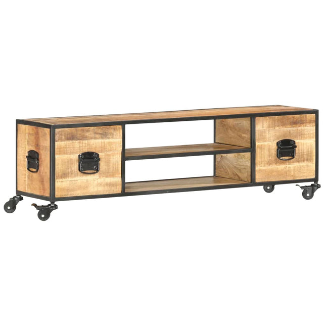 Meuble Tv 130X30X39 Cm Bois Massif De Manguier