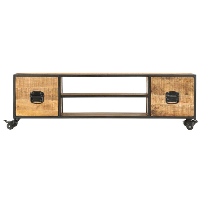 Meuble Tv 130X30X39 Cm Bois Massif De Manguier