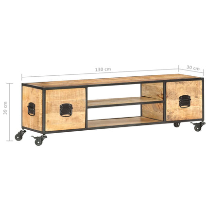 Meuble Tv 130X30X39 Cm Bois Massif De Manguier