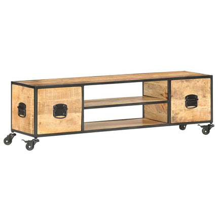 Meuble Tv 130X30X39 Cm Bois Massif De Manguier