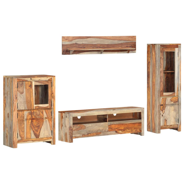 Ensemble De Meuble Tv 4 Pcs Bois Solide