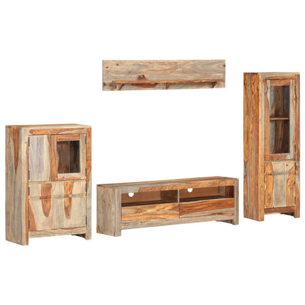 Ensemble De Meuble Tv 4 Pcs Bois Solide